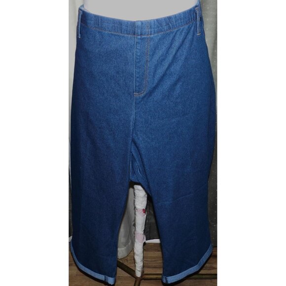 NWT Terra & Sky size 5X 32W / 34W stretch blend capris blue plus size women's - Picture 1 of 5